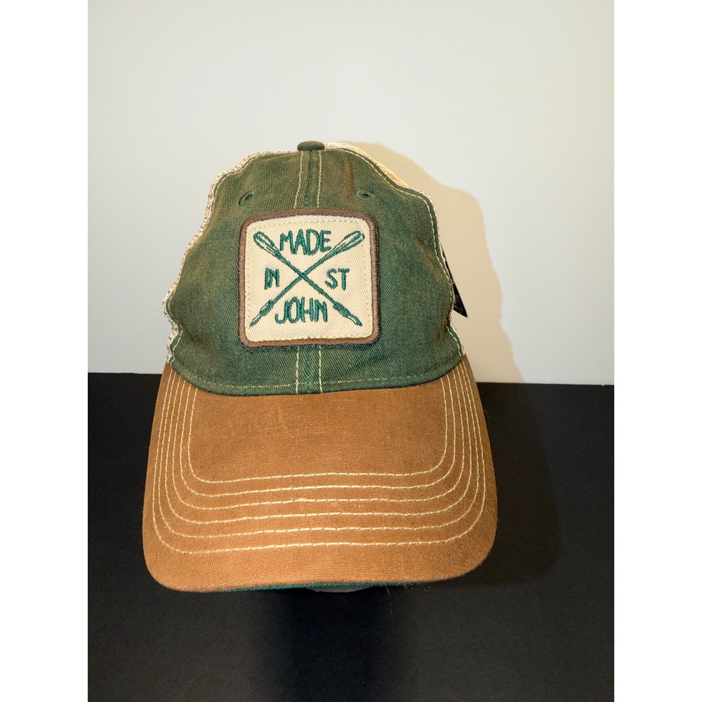 Legacy Athletic Made in St John Trucker Hat Green Brown Snapback Mesh Cap NEW